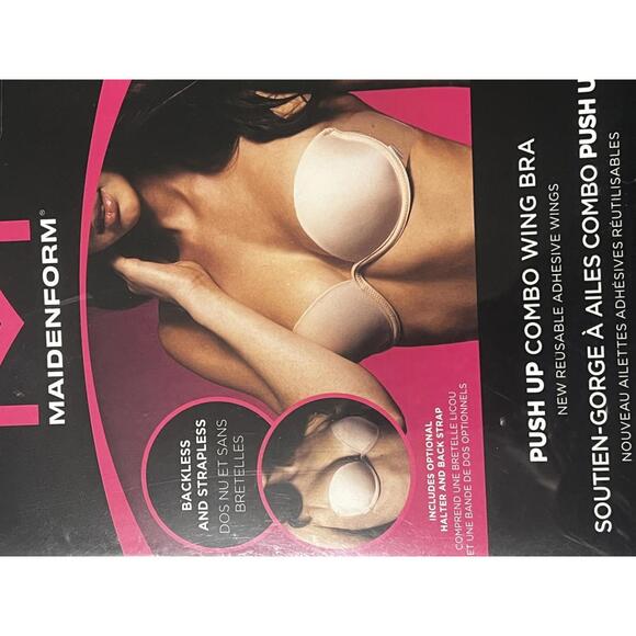 Maidenform Push Up Combo Wing Bra Backless and Strapless, Re - Picture 1 of 6